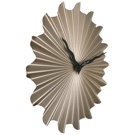 NeXtime NE-3286BR Metalen Wandklok - 40cm - Stille Klok - Bruin - Metaal - "Sunny"