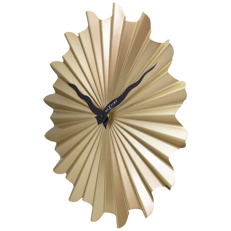 NeXtime NE-3286GO Metalen Wandklok - 40cm - Stille Klok - Goud - "Sunny"