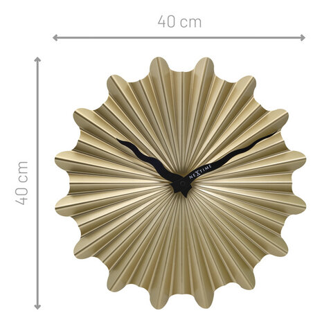 NeXtime NE-3286GO Metalen Wandklok - 40cm - Stille Klok - Goud - "Sunny"