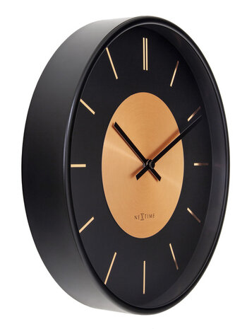 NeXtime NE-3535CO Wandklok Retro II 25cm Zwart/koper Metaal