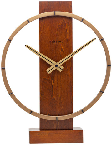 NeXtime NE-5226BR Tafelklok Carl Table 34x27cm Hout Bruin