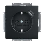 Busch Jaeger 20 EUCBUSB-885 wandcontactdoos met USB Future Linear mat zwart Busch Jaeger 20 EUCBUSB-885 wandcontactdoos met USB Future Linear mat zwart