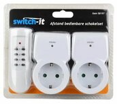 Draadloos schakelset 2x stopcontact met afstandsbediening Draadloos schakelset 2x stopcontact met afstandsbediening