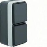 Hager Berker W.1 wandcontactdoos dubbel verticaal spatwaterdicht staalgrijs - 47703525 Hager Berker W.1 wandcontactdoos dubbel verticaal spatwaterdicht staalgrijs - 47703525