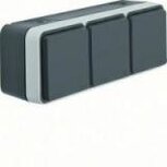Hager Berker W.1 wandcontactdoos 3-voudig spatwaterdicht staalgrijs - 47733515 Hager Berker W.1 wandcontactdoos 3-voudig spatwaterdicht staalgrijs - 47733515