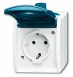 Busch Jaeger 20 EW-53-503 wandcontactdoos met klapdeksel spatwaterdicht opbouw IP44 Busch Jaeger 20 EW-53-503 wandcontactdoos met klapdeksel spatwaterdicht opbouw IP44