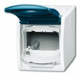 Busch Jaeger 1758 WN-53 opbouw lege behuizing met klapdeksel spatwaterdicht IP44 Busch Jaeger 1758 WN-53 opbouw lege behuizing met klapdeksel spatwaterdicht IP44
