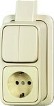 Busch Jaeger BJ combinatie serieschakelaar/wcd opbouw + plaat 2601/5/2300 EAPJ Busch Jaeger BJ combinatie serieschakelaar/wcd opbouw + plaat 2601/5/2300 EAPJ