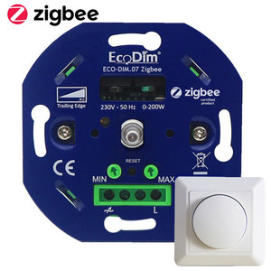 EcoDim ECO-DIM.07 Zigbee druk/draai led dimmer fase afsnijding 0-200W