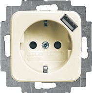 Busch Jaeger 20 EUCBUSB-212 wandcontactdoos met usb poort SI creme