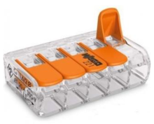 Wago lasklem met hendel transparant 5-voudig 0,14-4mm 221-415