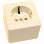 Enkel stopcontact opbouw met randaarde creme