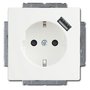 Busch Jaeger 20 EUCBUSB-84 wandcontactdoos met usb studiowit glans